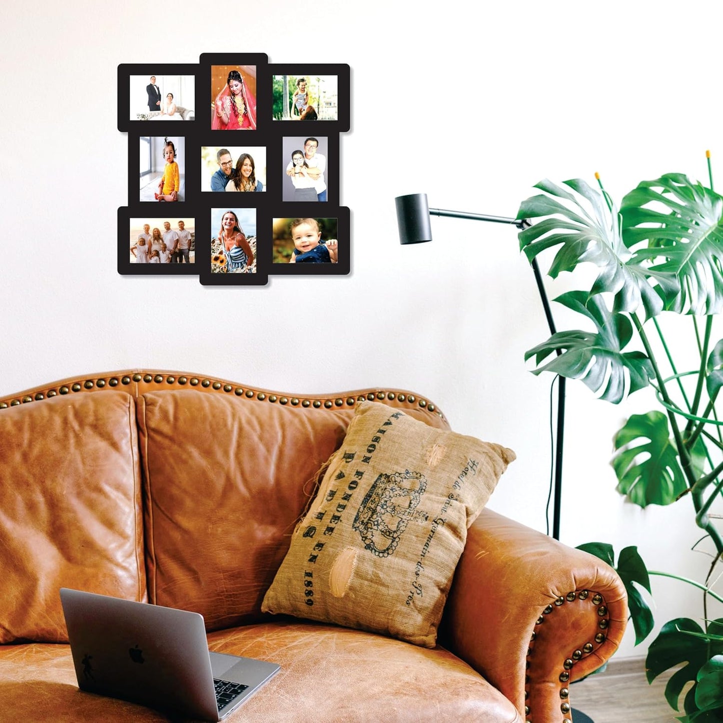 Big Size One Piece Jointless Wooden Multi Picture Collage Photo Frame for Wall Decoration – Home Decor Item for Living Room or Gifting