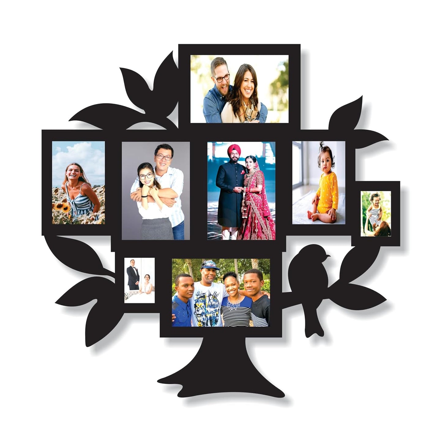 Big Size One Piece Jointless Wooden Multi Picture Collage Photo Frame for Wall Decoration – Home Decor Item for Living Room or Gifting