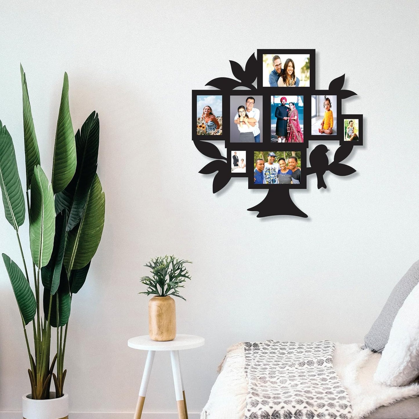 Big Size One Piece Jointless Wooden Multi Picture Collage Photo Frame for Wall Decoration – Home Decor Item for Living Room or Gifting