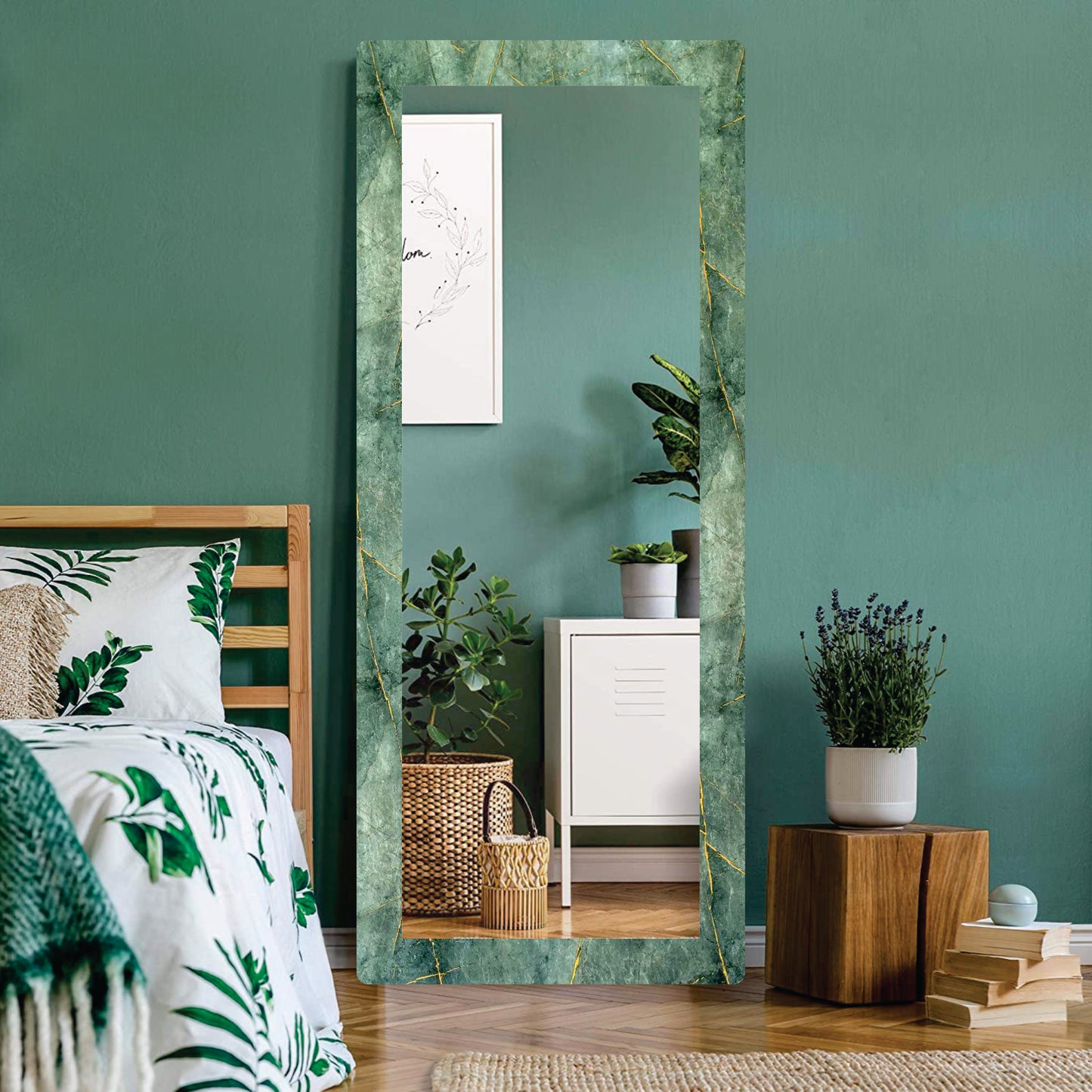 15x40 inch long rectangular framed mirror with MDF wood, dual hanging options, and elegant design—perfect for stylish, modern wall décor