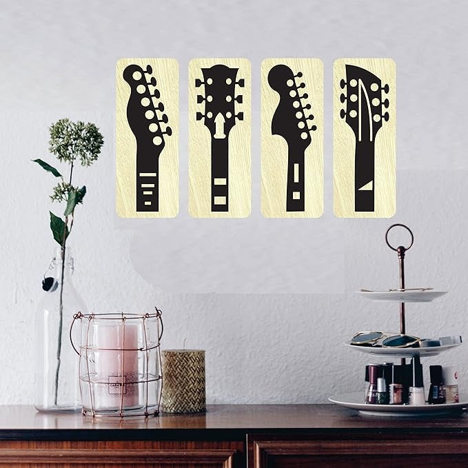 4x13 inch Abstract Wooden Wall Decor Art | Self-Adhesive Dual-Tone MDF Wall Hanging for Living Room, Bedroom, Office