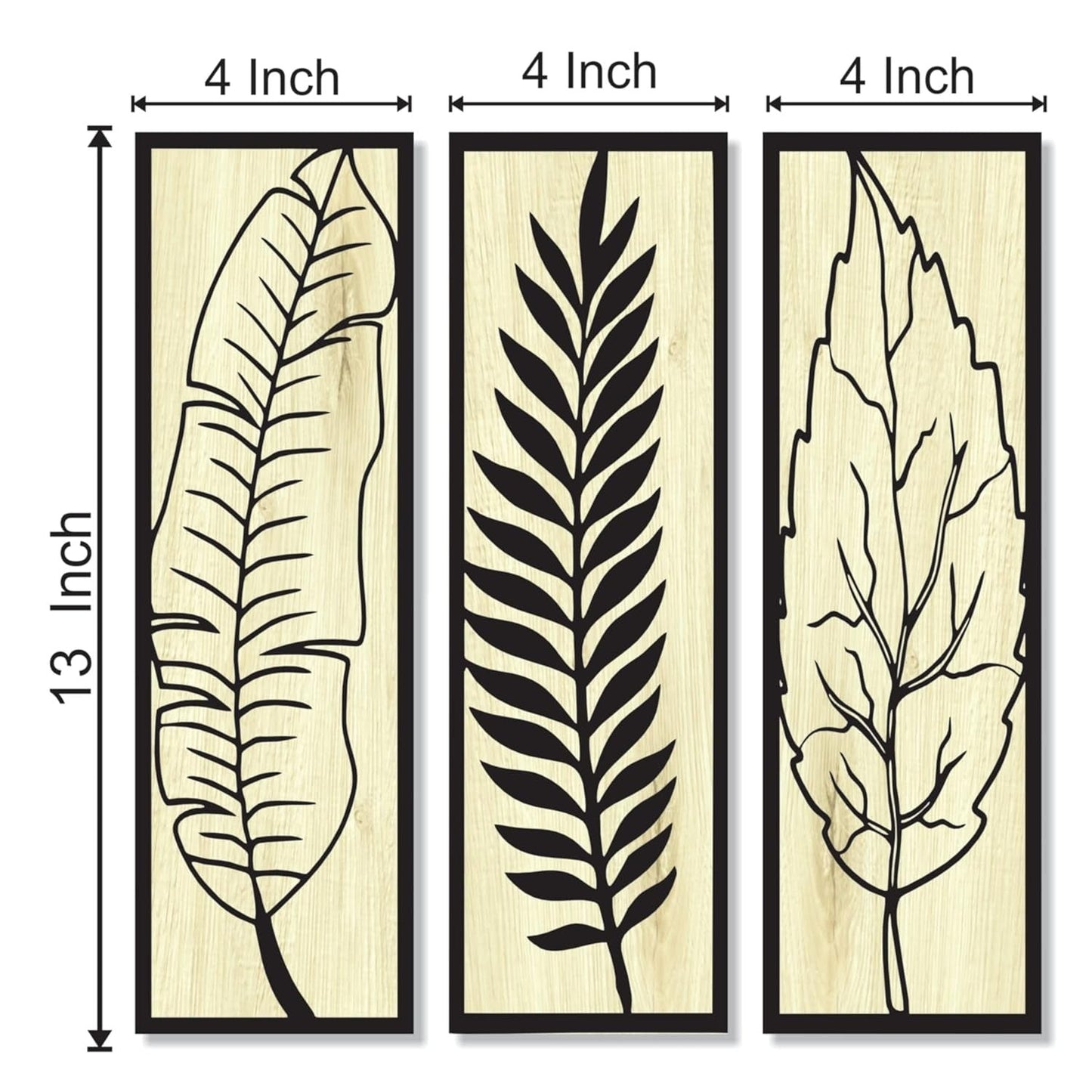 4x13 inch Nature Tree Wooden Wall Decor Art | Self-Adhesive Dual-Tone MDF Wall Hanging for Living Room, Bedroom, Office